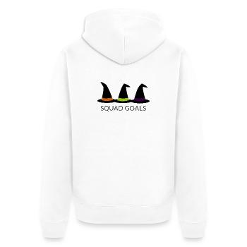Hexen-Trio Squad Goals - Unisex Premium Bio Zip Hoodie - Weiß - Hinten - Thijin (182cm)