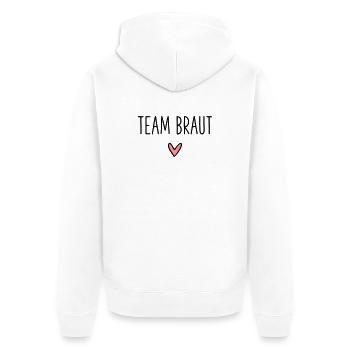 Team Bride Heart Bride Party Bridal Shower - Unisex Premium Organic Zip Hoodie - white - Back - Thijin (182cm)