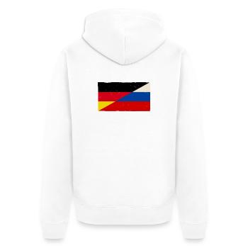 Deutschland und Russland Vintage Flagge - Unisex Premium Bio Zip Hoodie - Weiß - Hinten - Thijin (182cm)