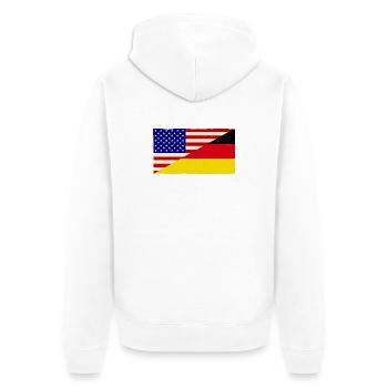 Deutschland und USA Vintage Flagge - Unisex Premium Bio Zip Hoodie - Weiß - Hinten - Thijin (182cm)