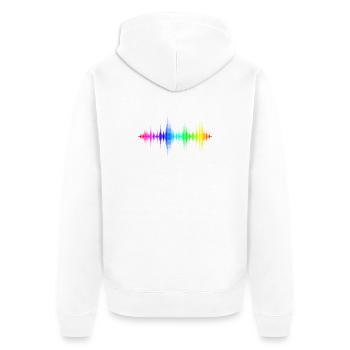 Ondes sonores arc-en-ciel - Veste à capuche bio Premium Unisexe - blanc - Dos - Thijin (182cm)