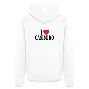 T-shirt J’adore Casimiro t-shirt idée cadeau - Veste à capuche bio Premium Unisexe - blanc - Dos - Thijin (182cm)