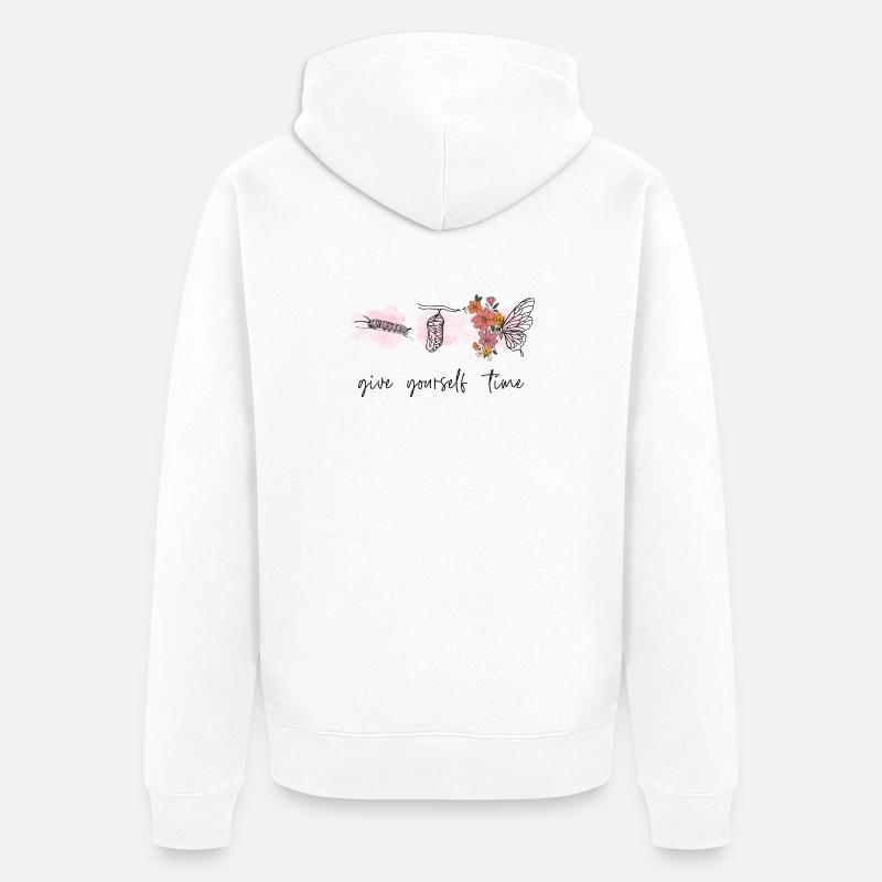 Gib dir Zeit - Unisex Premium Bio Zip Hoodie - Weiß
