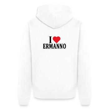 t-shirt J’aime Ermanno idée cadeau t-shirt - Veste à capuche bio Premium Unisexe - blanc - Dos - Thijin (182cm)