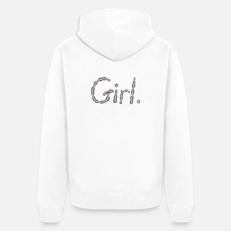 Mädchen - Unisex Premium Bio Zip Hoodie - Weiß