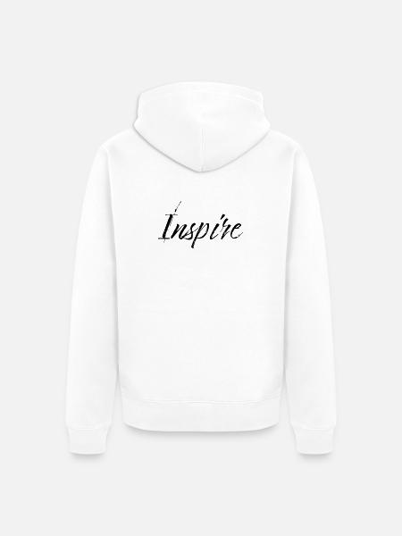 Inspire - Unisex Premium Organic Zip Hoodie - white