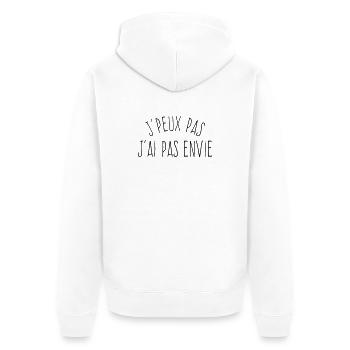 J'peux pas j'ai pas envie - Veste à capuche bio Premium Unisexe - blanc - Dos - Thijin (182cm)