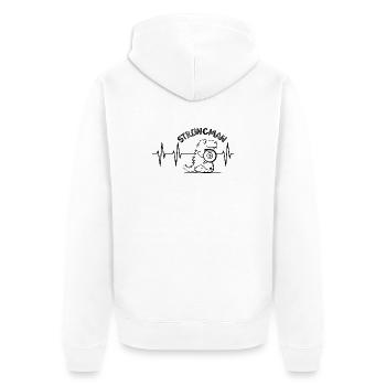 strongman heartbeat pulse dino weight training strength - Unisex Premium Organic Zip Hoodie - white - Back - Thijin (182cm)