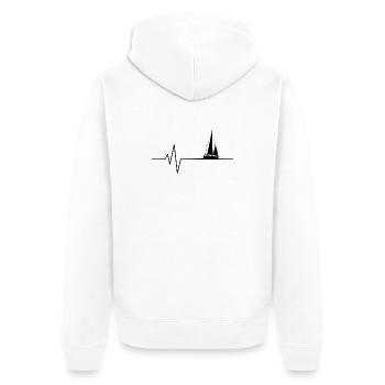 Sailboat Heartbeat Sailing - Unisex Premium Organic Zip Hoodie - white - Back - Thijin (182cm)