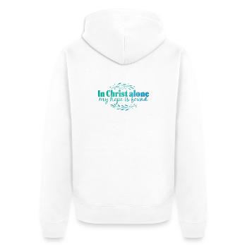 In Christ alone - Unisex Premium Organic Zip Hoodie - white - Back - Thijin (182cm)