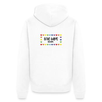 LGBT Pride Month - Love Wins. Always. - Unisex Premium Organic Zip Hoodie - white - Back - Thijin (182cm)