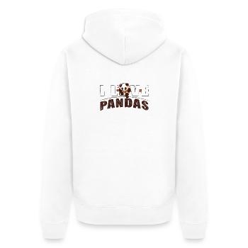 I love PANDAS - Unisex Premium Bio Zip Hoodie - Weiß - Hinten - Thijin (182cm)