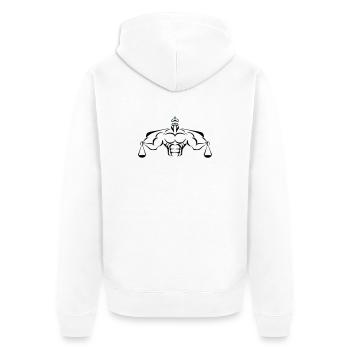 Alpha Scale Deluxe - Unisex Premium Bio Zip Hoodie - Weiß - Hinten - Thijin (182cm)