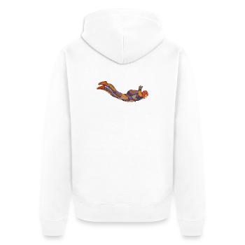 Skydiving - Unisex Premium Bio Zip Hoodie - Weiß - Hinten - Thijin (182cm)