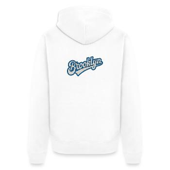 Brooklyn Urban Graphics in Blue Tone - Unisex Premium Organic Zip Hoodie - white - Back - Thijin (182cm)