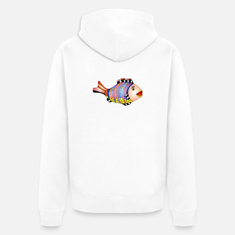 poisson - Veste à capuche bio Premium Unisexe - blanc