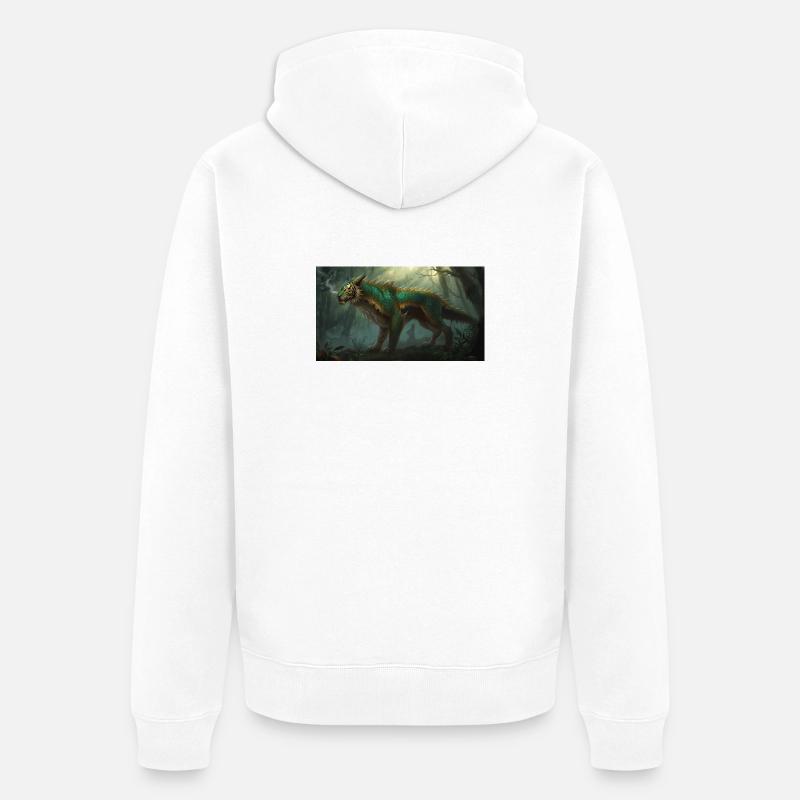 Drachentiger 2 - Unisex Premium Bio Zip Hoodie - Weiß