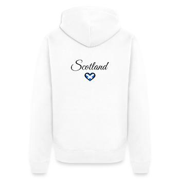 T-shirt écossais en forme de cœur - Veste à capuche bio Premium Unisexe - blanc - Dos - Thijin (182cm)