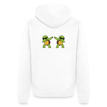 Dab turtle duo avec lunettes de soleil - Veste à capuche bio Premium Unisexe - blanc - Dos - Thijin (182cm)