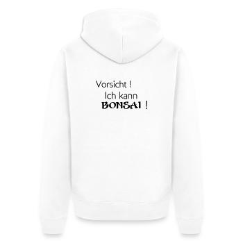 Bonsai - Unisex Premium Bio Zip Hoodie - Weiß - Hinten - Thijin (182cm)