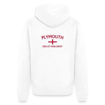 Devise du drapeau de Plymouth - Veste à capuche bio Premium Unisexe - blanc - Dos - Thijin (182cm)