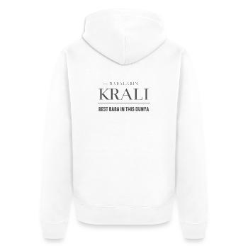 Babalarin KRALI (Turc) - Türk Baba Design pour la fête des pères - Veste à capuche bio Premium Unisexe - blanc - Dos - Thijin (182cm)