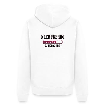 Apprenticeship as a plumber 2nd year as a plumber - Unisex Premium Organic Zip Hoodie - white - Back - Thijin (182cm)