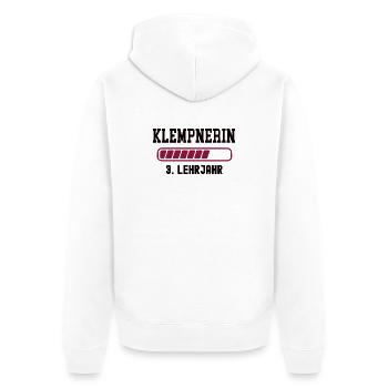Apprenticeship as a plumber 3rd year as a plumber - Unisex Premium Organic Zip Hoodie - white - Back - Thijin (182cm)