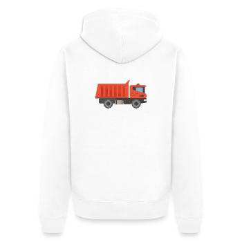 Truck - Unisex Premium Organic Zip Hoodie - white - Back - Thijin (182cm)