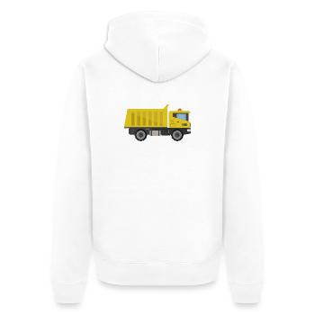 Lkw - Unisex Premium Bio Zip Hoodie - Weiß - Hinten - Thijin (182cm)