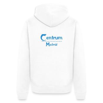 Centrum Malmö – Blue Text Design - Unisex Premium Organic Zip Hoodie - white - Back - Thijin (182cm)