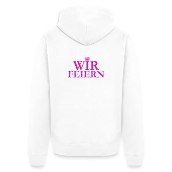 Wir Feiern JGA Junggesellinnenabschied Polterabend - Unisex Premium Bio Zip Hoodie - Weiß - Hinten - Thijin (182cm)