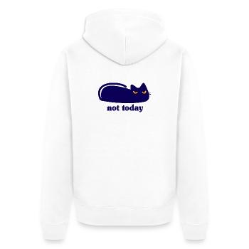 Cat Not Today Lazy Saying - Unisex Premium Organic Zip Hoodie - white - Back - Thijin (182cm)