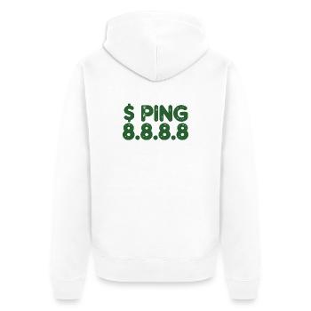 Retro-Ping-Glyphen in Grün - Unisex Premium Bio Zip Hoodie - Weiß - Hinten - Thijin (182cm)