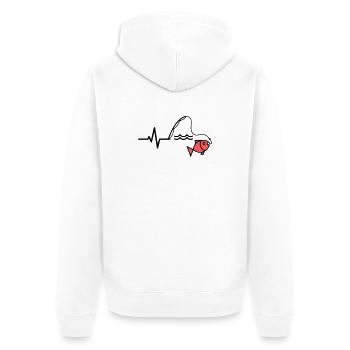 Silhouette du poisson à canne à pêche ECG - Veste à capuche bio Premium Unisexe - blanc - Dos - Thijin (182cm)