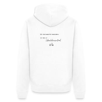 LIEBEVOLL Morgenroutine Roller - Unisex Premium Bio Zip Hoodie - Weiß - Hinten - Thijin (182cm)