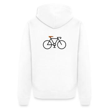 Fahrrad - Unisex Premium Bio Zip Hoodie - Weiß - Hinten - Thijin (182cm)
