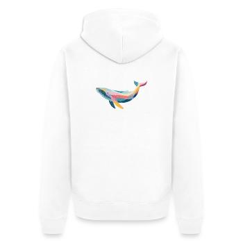 baleine, animal marin - Veste à capuche bio Premium Unisexe - blanc - Dos - Thijin (182cm)