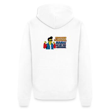 Herzlichen Glückwunsch Mama Sohn Witzig - Unisex Premium Bio Zip Hoodie - Weiß - Hinten - Thijin (182cm)