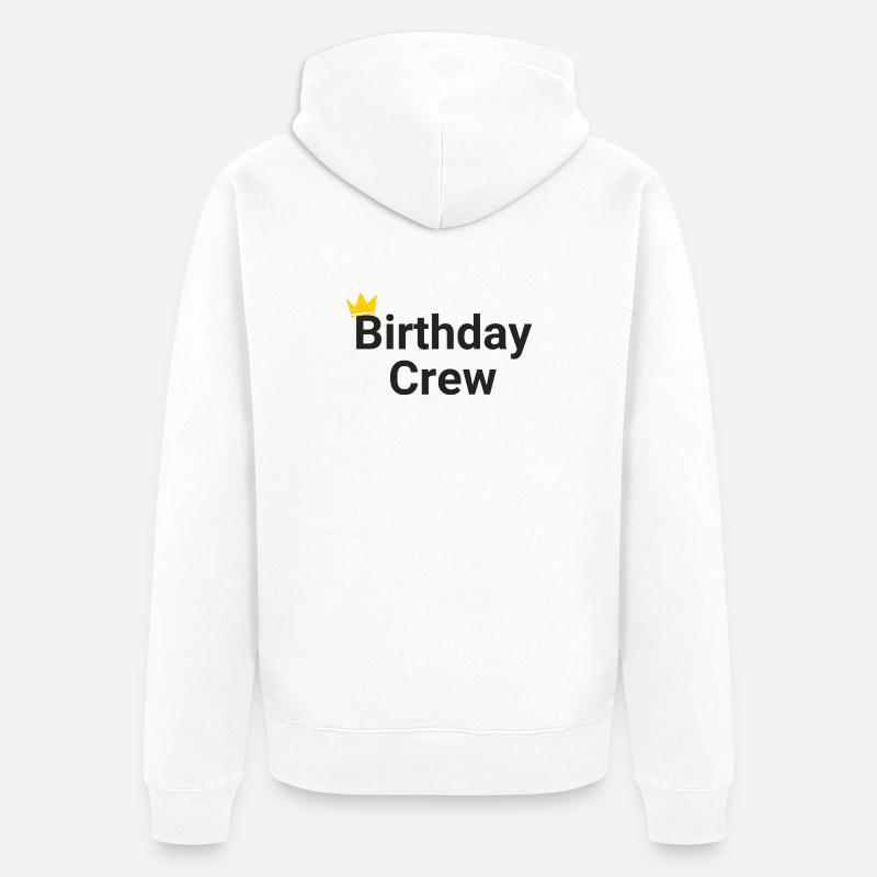 Birthday Crew - Unisex Premium Organic Zip Hoodie - white
