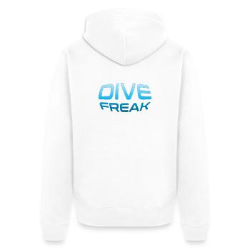 Pulsation océanique Dive Freak - Veste à capuche bio Premium Unisexe - blanc - Dos - Thijin (182cm)