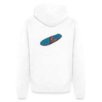 Skateboard Deck Urban Street - Unisex Premium Bio Zip Hoodie - Weiß - Hinten - Thijin (182cm)