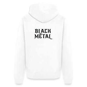 Black Metal-Logodesign - Unisex Premium Bio Zip Hoodie - Weiß - Hinten - Thijin (182cm)
