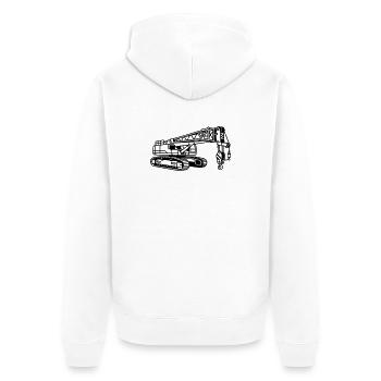Crane Machine - Unisex Premium Organic Zip Hoodie - white - Back - Thijin (182cm)