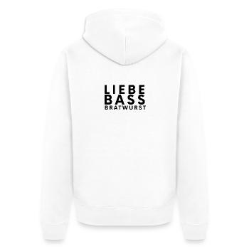 SCHRÜCKTIVAL - Unisex Premium Bio Zip Hoodie - Weiß - Hinten - Thijin (182cm)
