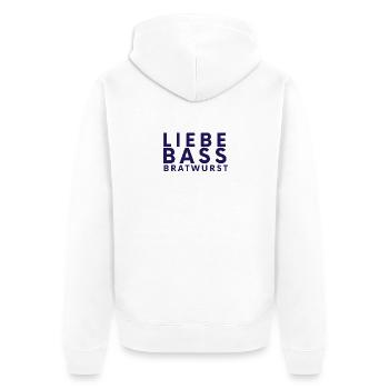 SCHRÜCKTIVAL - Unisex Premium Bio Zip Hoodie - Weiß - Hinten - Thijin (182cm)