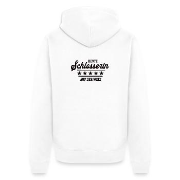 Beste Schlosserin Weltbeste Chefin Schlosser Frau - Unisex Premium Bio Zip Hoodie - Weiß - Hinten - Thijin (182cm)
