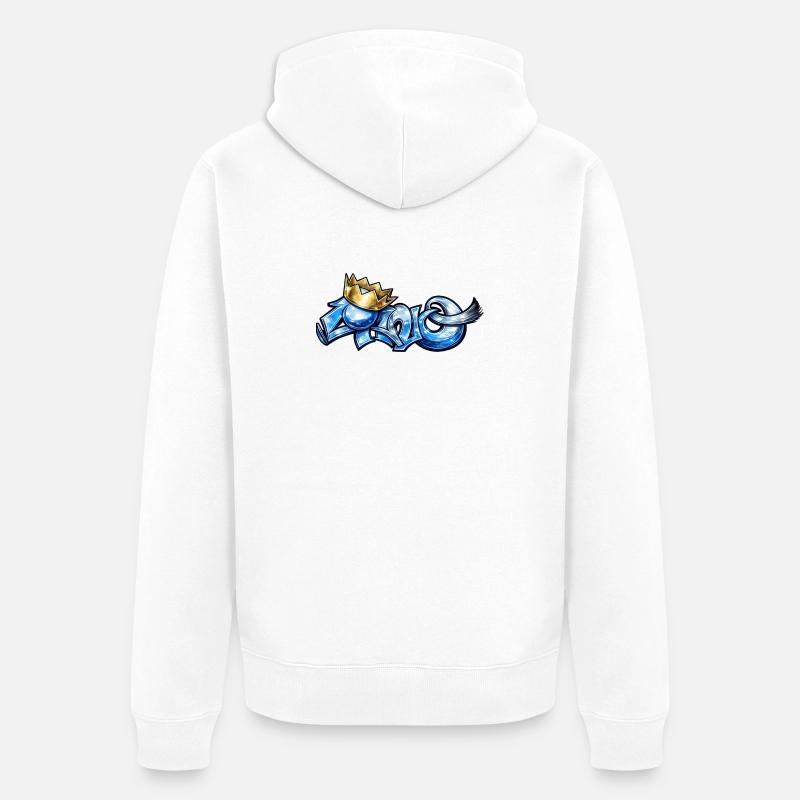 Bleu cano - Veste à capuche bio Premium Unisexe - blanc