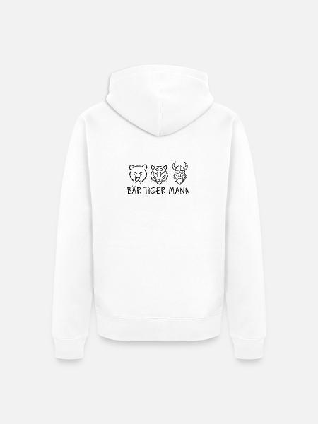 Bärtiger Mann – Wortwitz für Bartträger - Unisex Premium Bio Zip Hoodie - Weiß