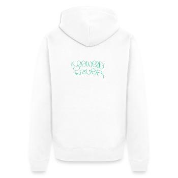 Geschenkidee für Algenliebhaber/Algenliebhaberin - Unisex Premium Bio Zip Hoodie - Weiß - Hinten - Thijin (182cm)